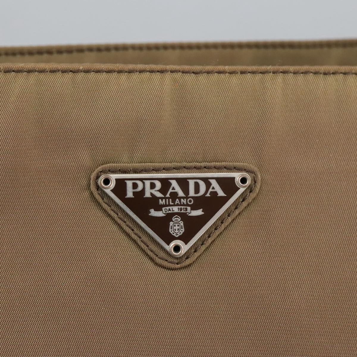 PRADA Tote Bag Nylon Khaki Auth 100371