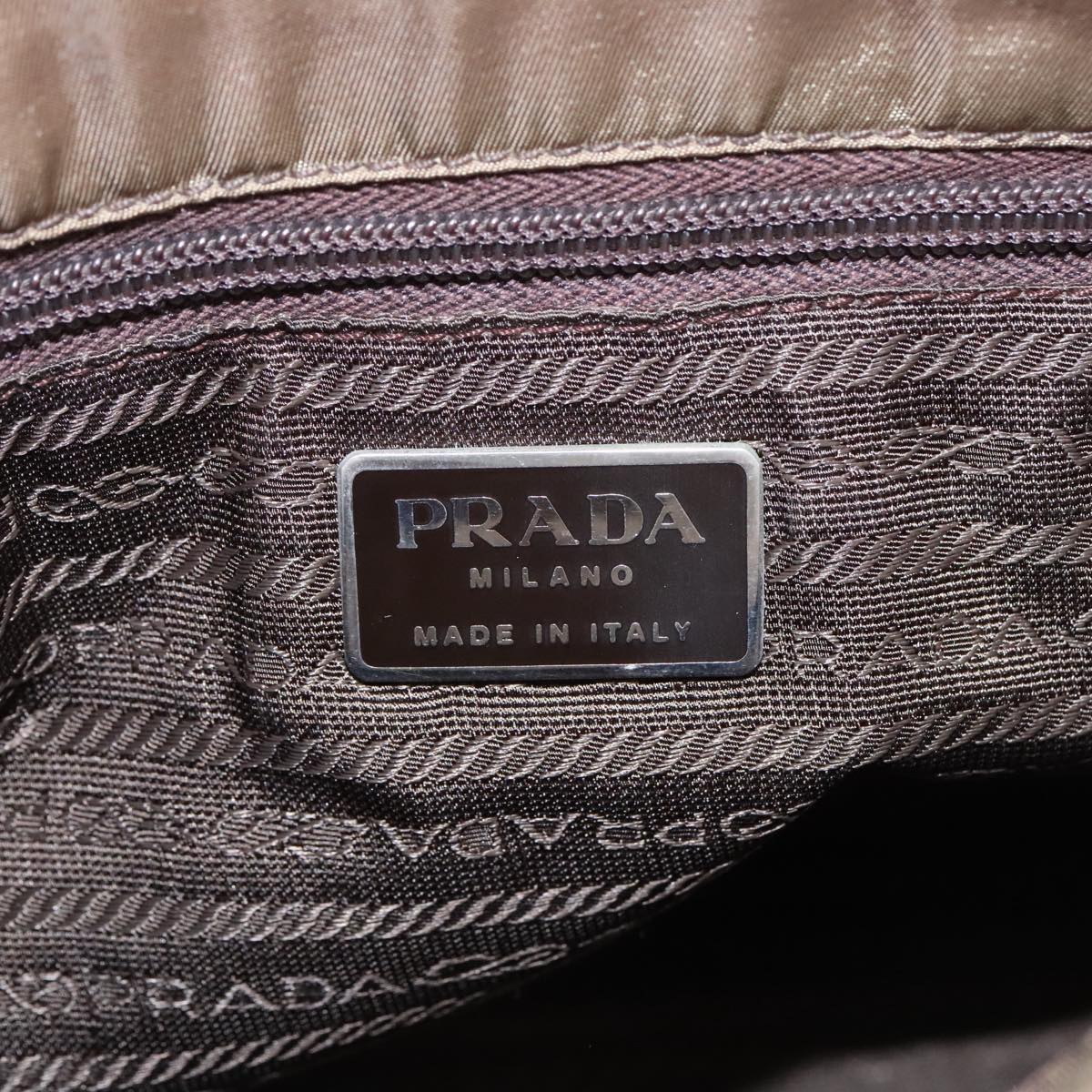 PRADA Tote Bag Nylon Khaki Auth 100371