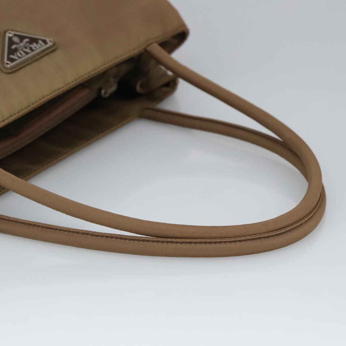 PRADA Tote Bag Nylon Khaki Auth 100371