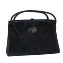 Miu Miu Hand Bag Leather Black Silver Auth 100389-1