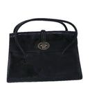 Miu Miu Hand Bag Leather Black Silver Auth 100389-13
