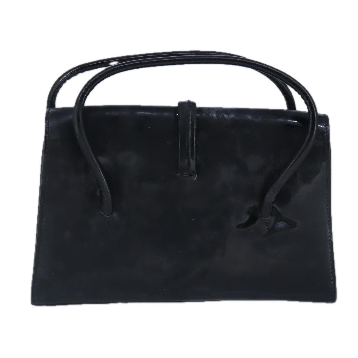 Miu Miu Hand Bag Leather Black Silver Auth 100389 - 0