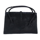 Miu Miu Hand Bag Leather Black Silver Auth 100389-2