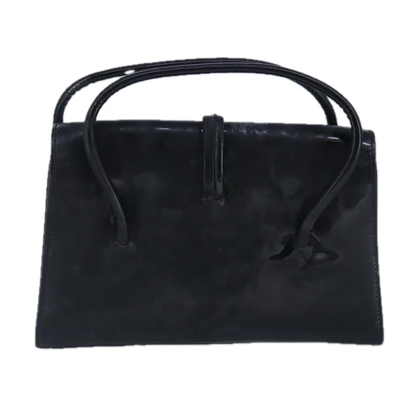 Miu Miu Hand Bag Leather Black Silver Auth 100389