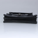 Miu Miu Hand Bag Leather Black Silver Auth 100389-5