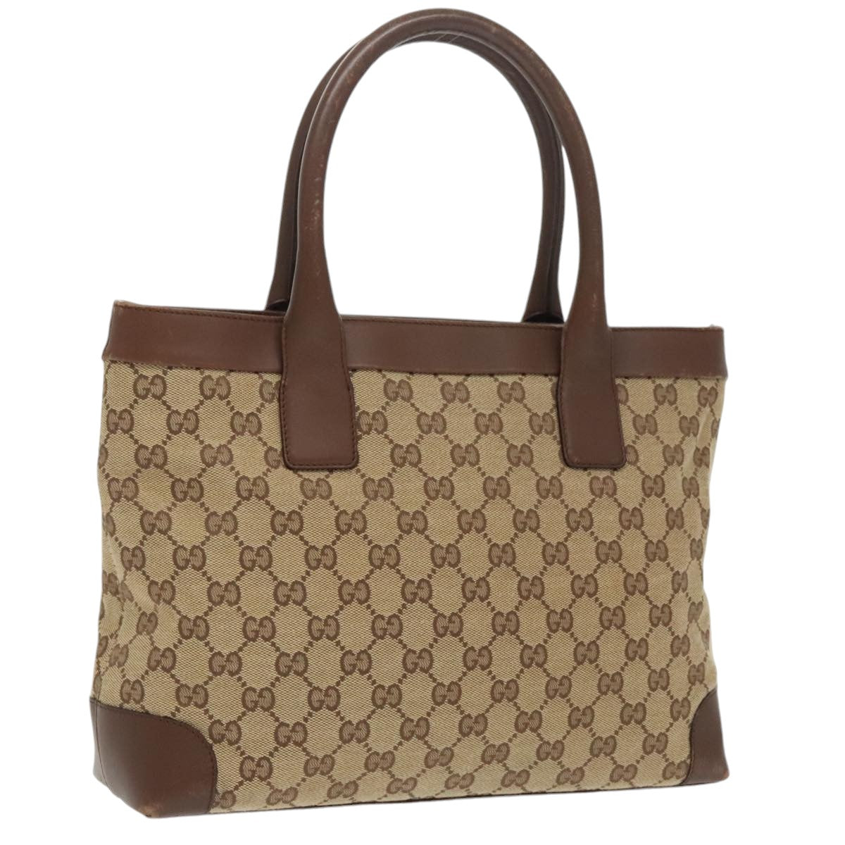 GUCCI GG Canvas Tote Bag Beige 002 1119 Auth 100393