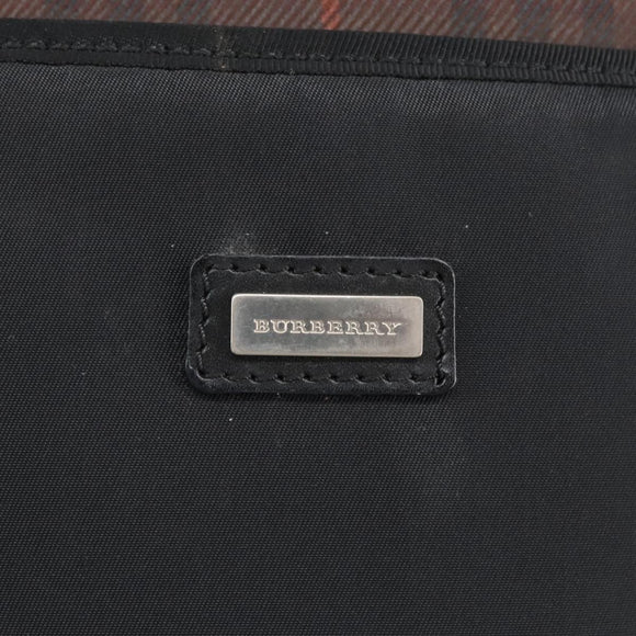 BURBERRY Shoulder Bag Nylon Black Silver Auth 100414