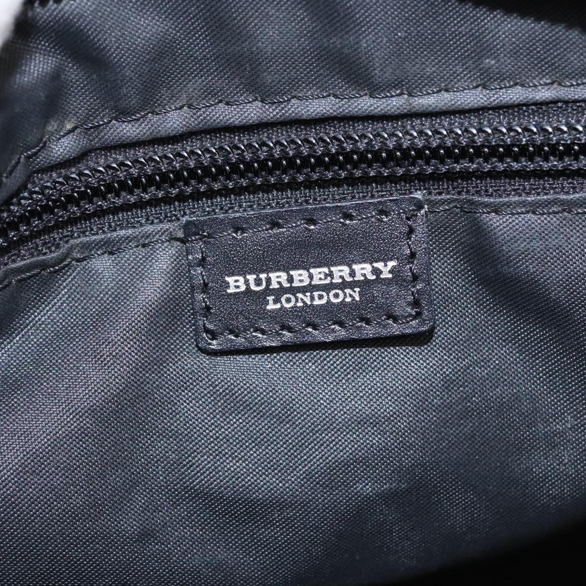 BURBERRY Shoulder Bag Nylon Black Silver Auth 100414