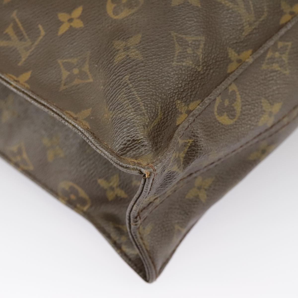 LOUIS VUITTON Monogram Sac Plat Hand Bag M51140 LV Auth 100428