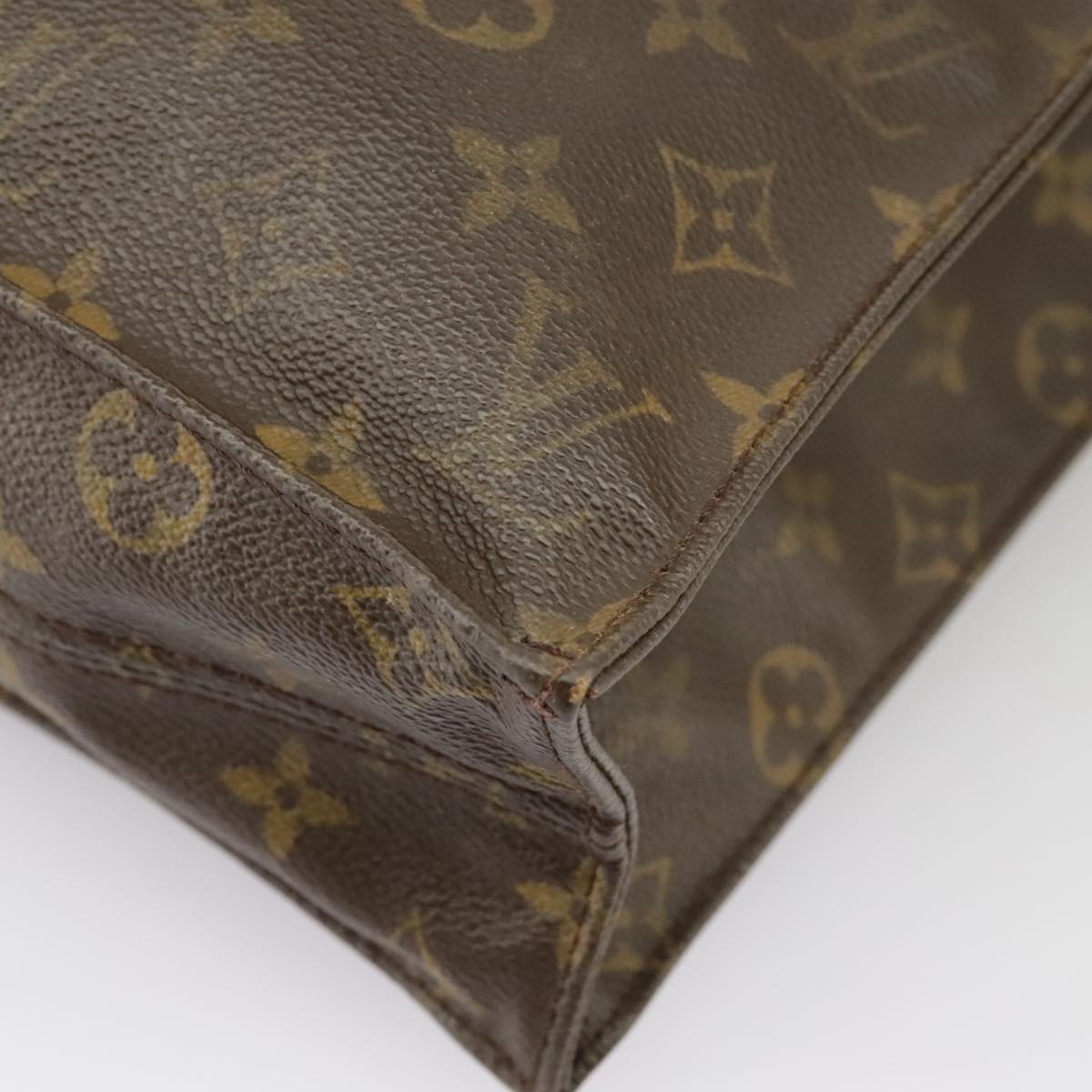 LOUIS VUITTON Monogram Sac Plat Hand Bag M51140 LV Auth 100428