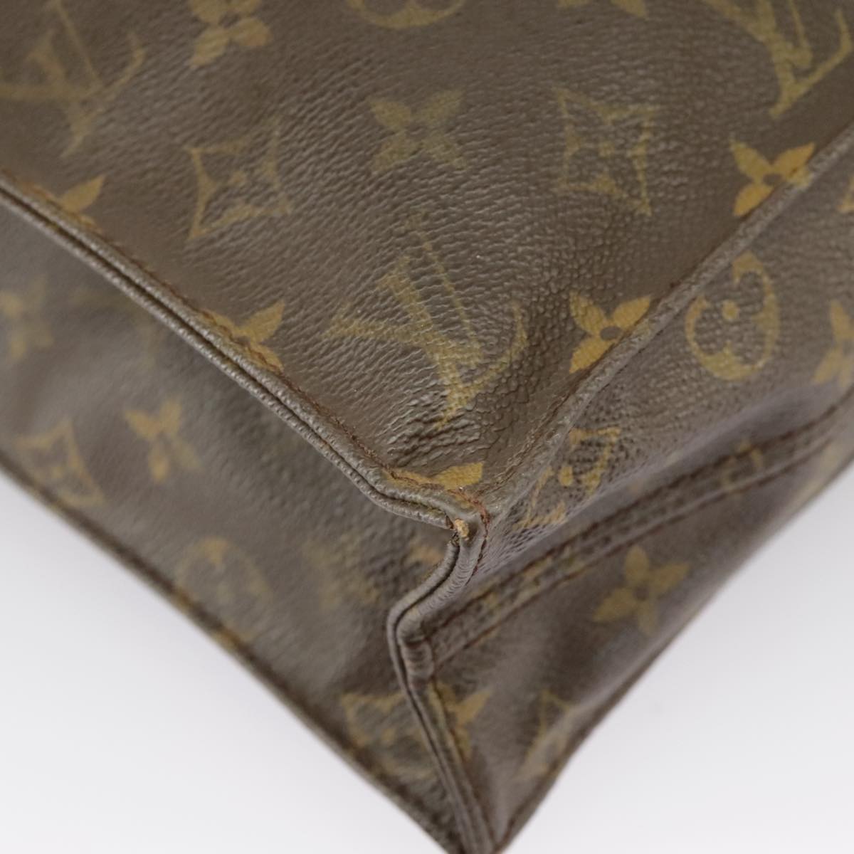 LOUIS VUITTON Monogram Sac Plat Hand Bag M51140 LV Auth 100428