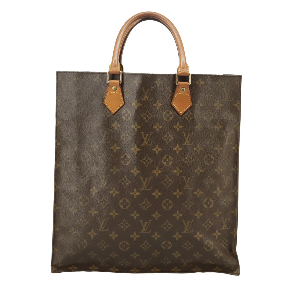 LOUIS VUITTON Monogram Sac Plat Hand Bag M51140 LV Auth 100428