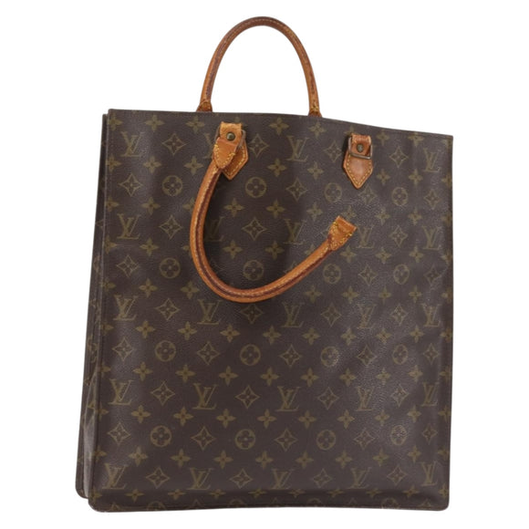 LOUIS VUITTON Monogram Sac Plat Hand Bag M51140 LV Auth 100449