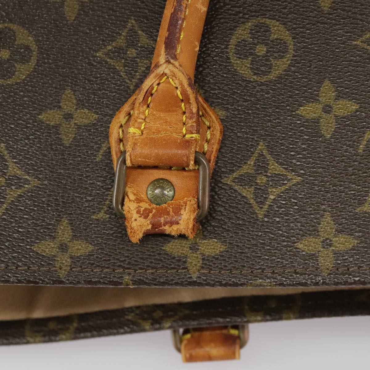 LOUIS VUITTON Monogram Sac Plat Hand Bag M51140 LV Auth 100449