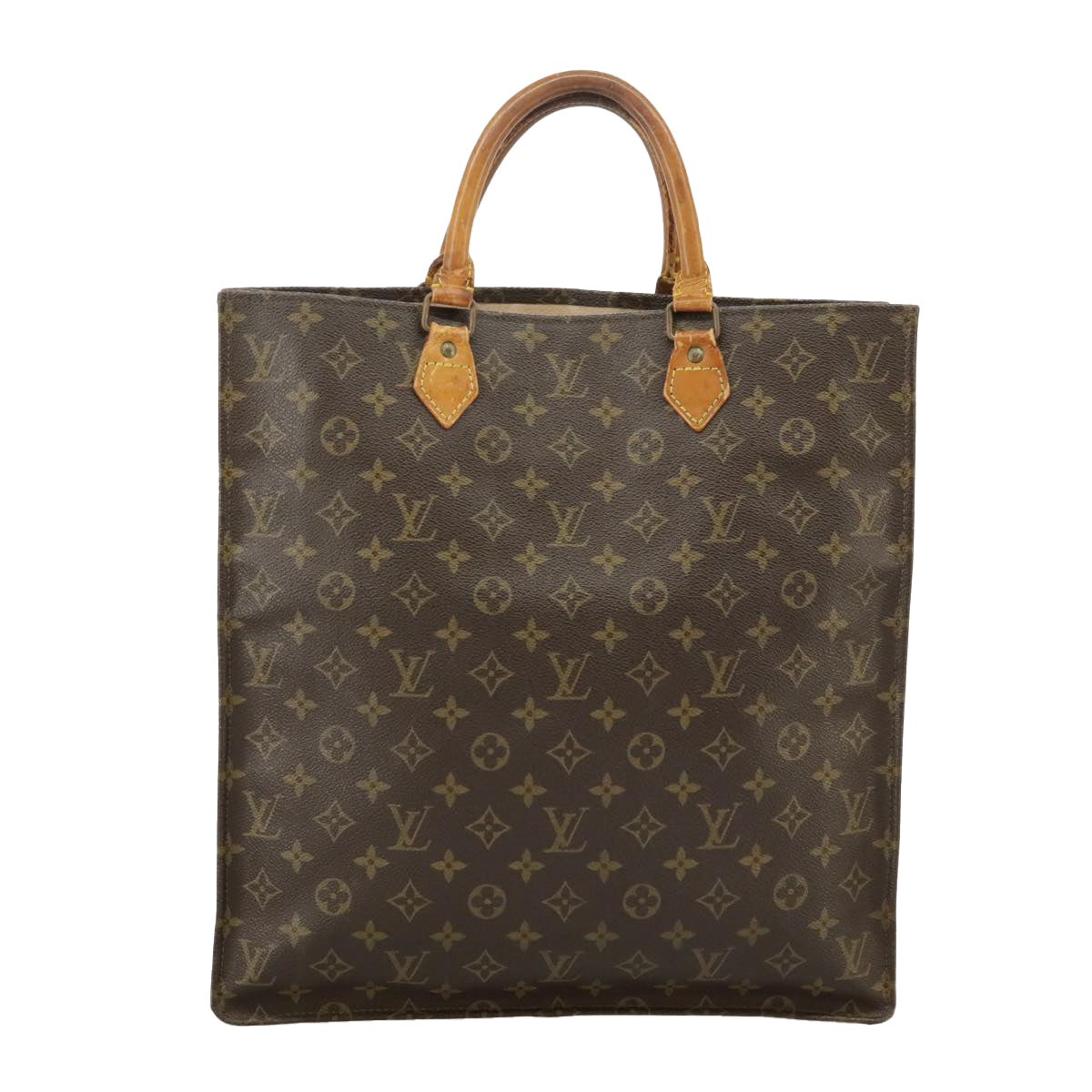 LOUIS VUITTON Monogram Sac Plat Hand Bag M51140 LV Auth 100449