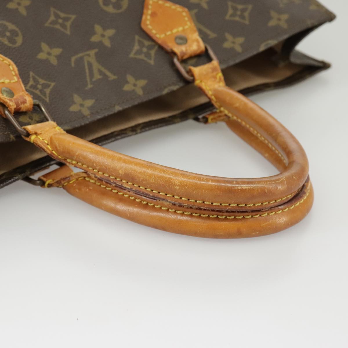 LOUIS VUITTON Monogram Sac Plat Hand Bag M51140 LV Auth 100449