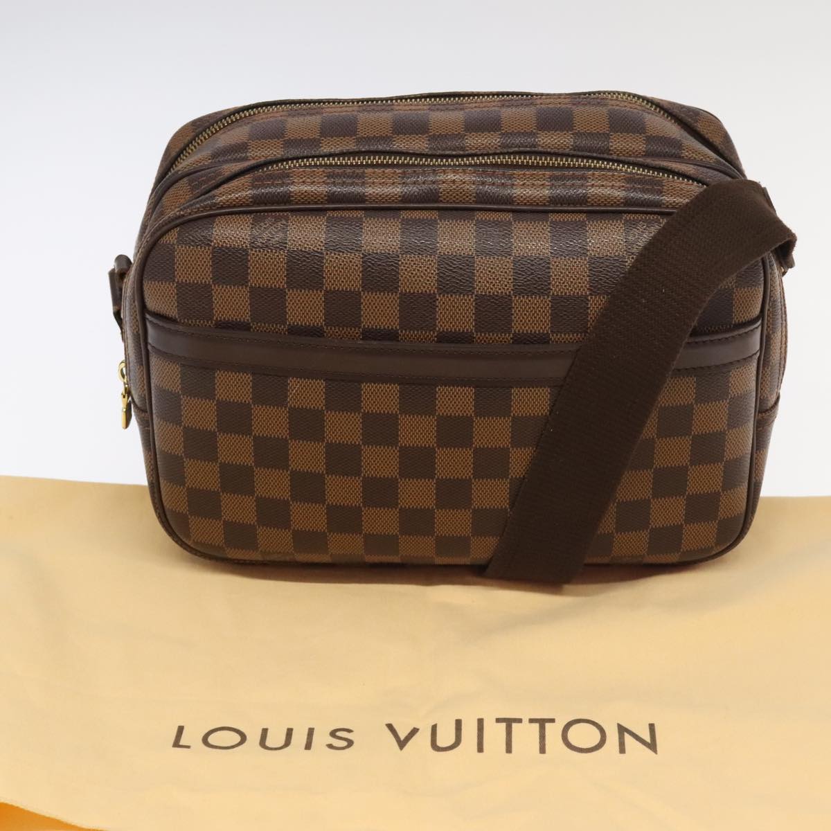 LOUIS VUITTON Damier Ebene Reporter PM Shoulder Bag N45253 LV Auth 100451