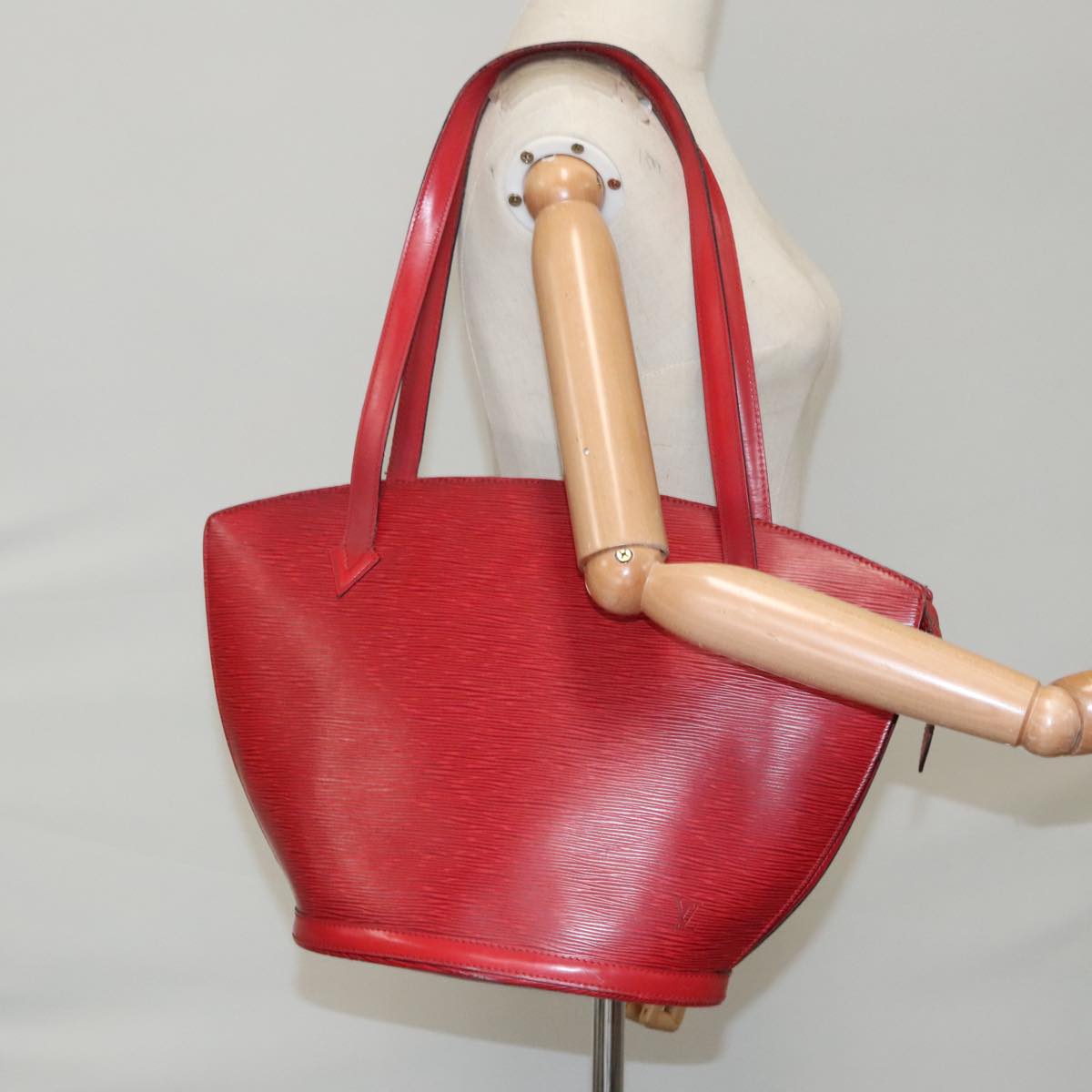 LOUIS VUITTON Epi Saint Jacques Shopping Shoulder Bag Red M52277 LV Auth 100472