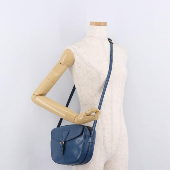 LOUIS VUITTON Epi June Feuille Shoulder Bag Blue M52155 LV Auth 100474