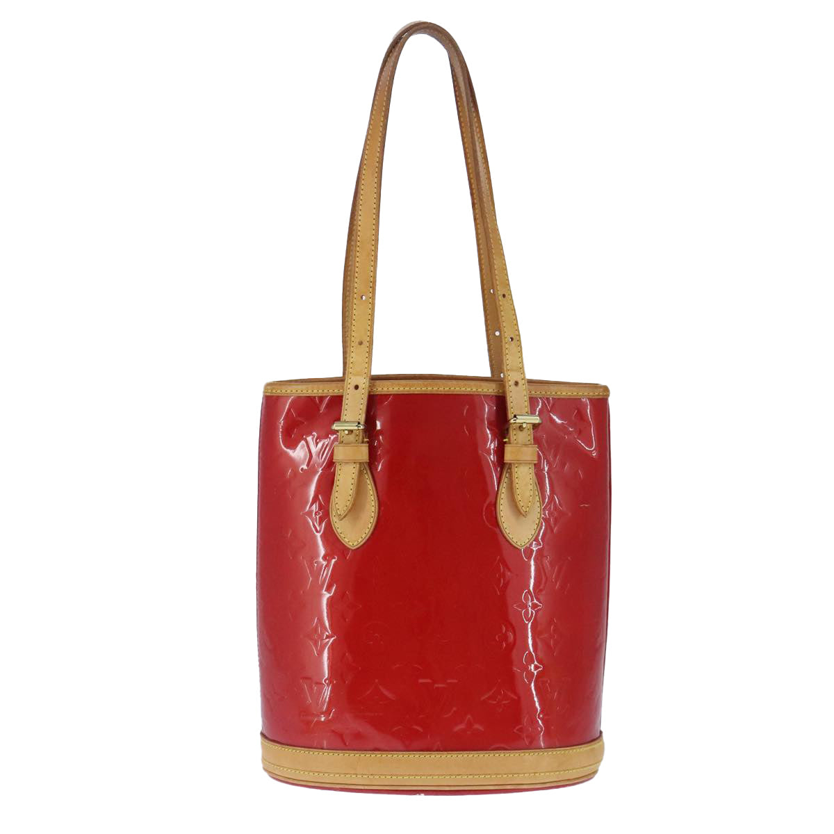 LOUIS VUITTON Monogram Vernis Bucket PM Bag Made in 2009 Rouge LV Auth 100484 - 0