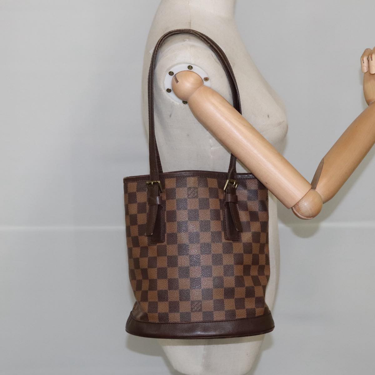 LOUIS VUITTON Damier Ebene Marais Shoulder Bag N42240 LV Auth 100488