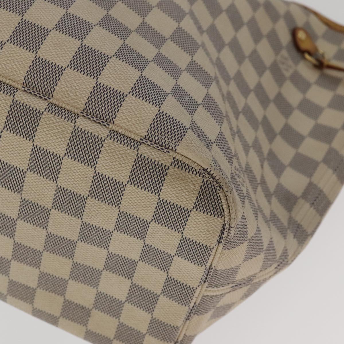 LOUIS VUITTON Damier Azur Neverfull MM Tote Bag N51107 LV Auth 100494