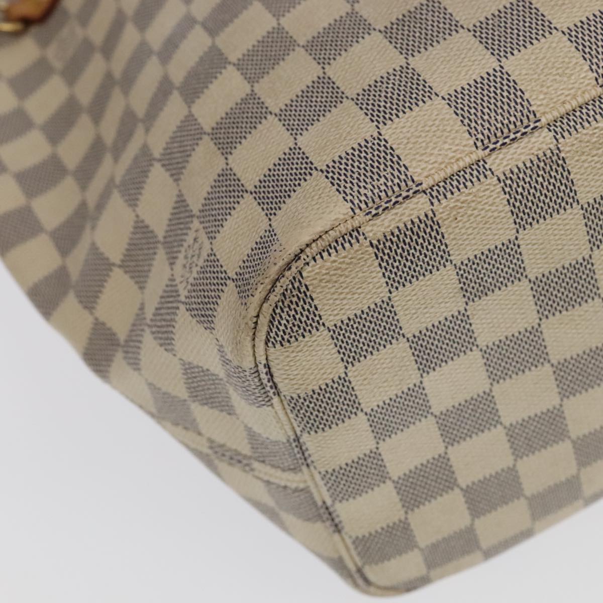 LOUIS VUITTON Damier Azur Neverfull MM Tote Bag N51107 LV Auth 100494