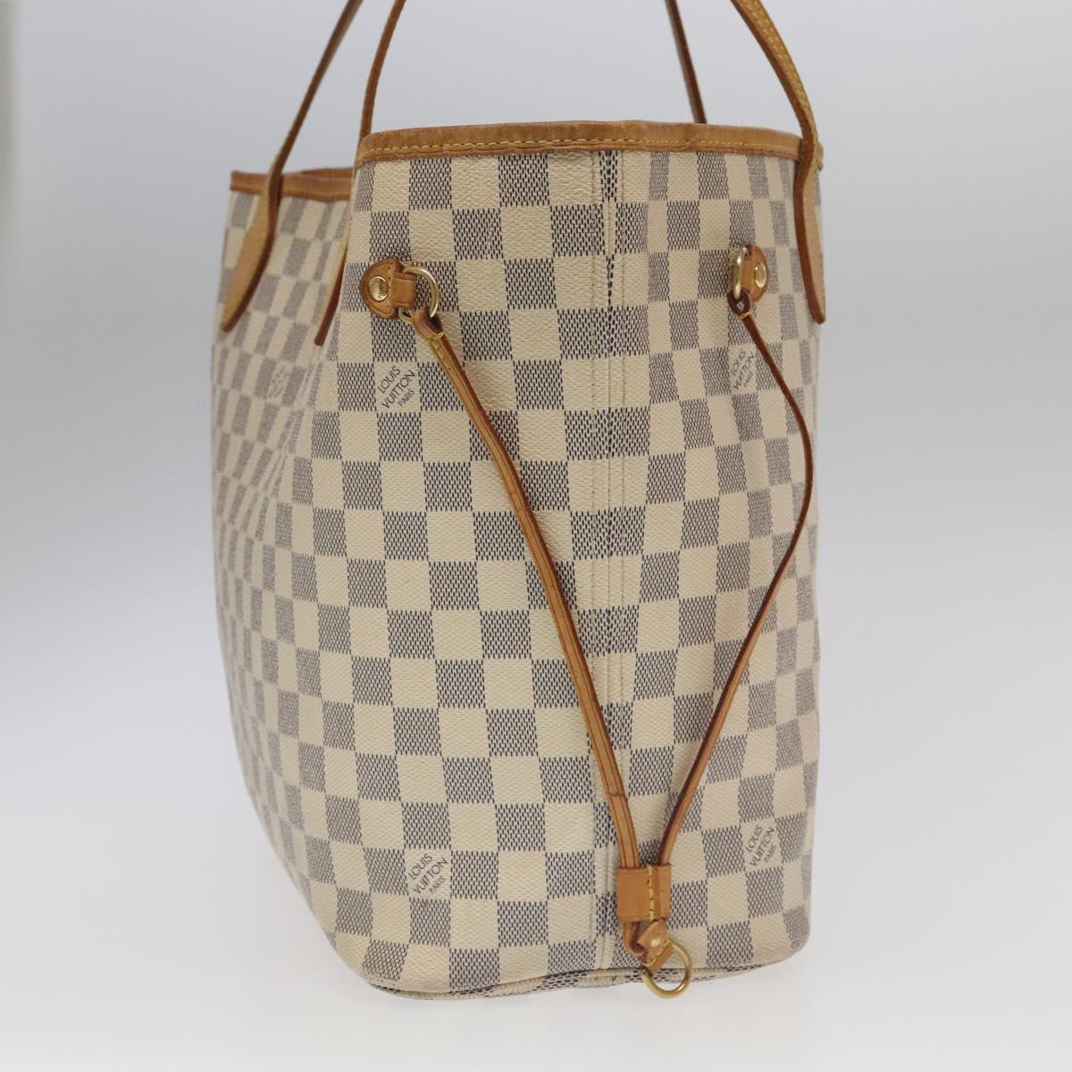 LOUIS VUITTON Damier Azur Neverfull MM Tote Bag N51107 LV Auth 100494