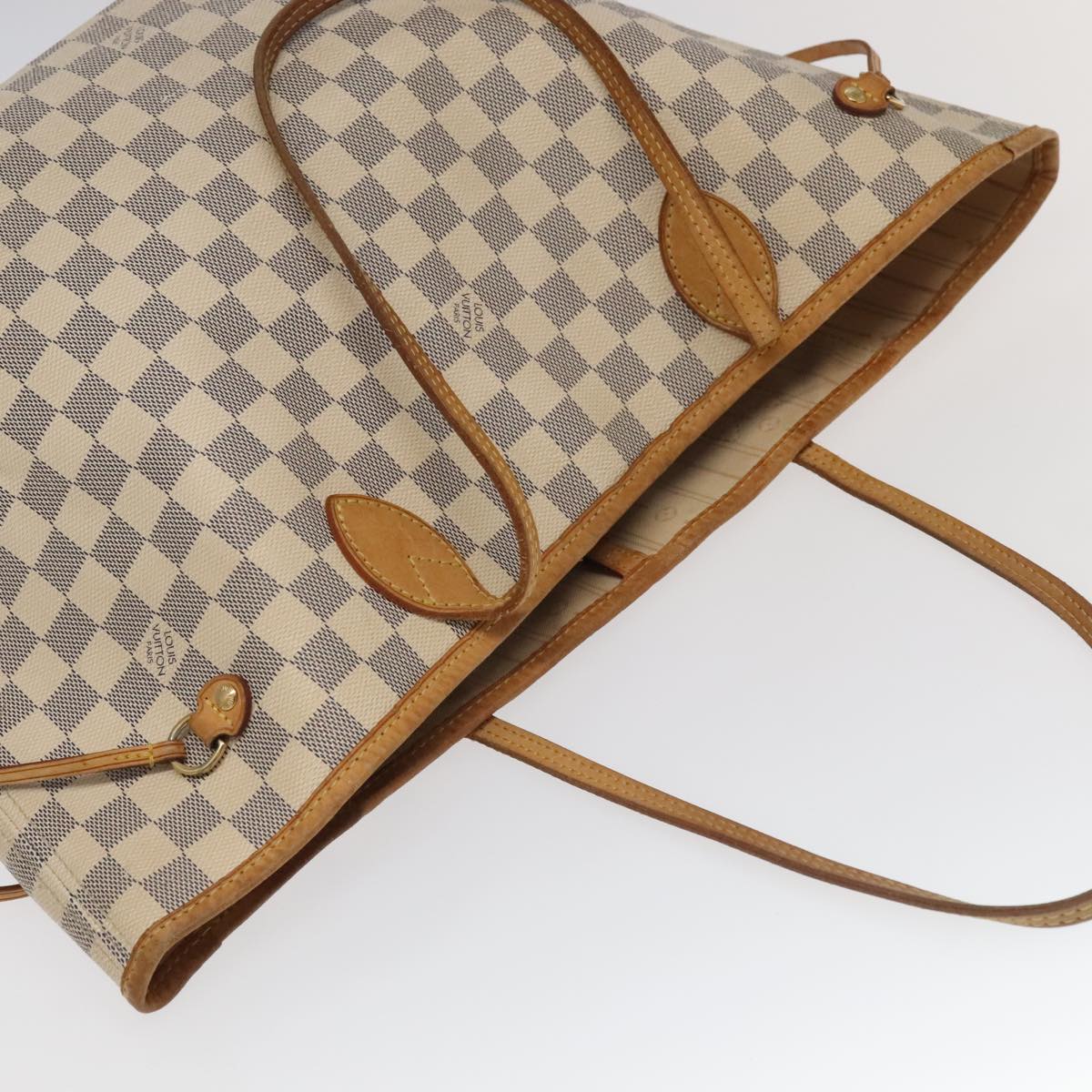 LOUIS VUITTON Damier Azur Neverfull MM Tote Bag N51107 LV Auth 100494