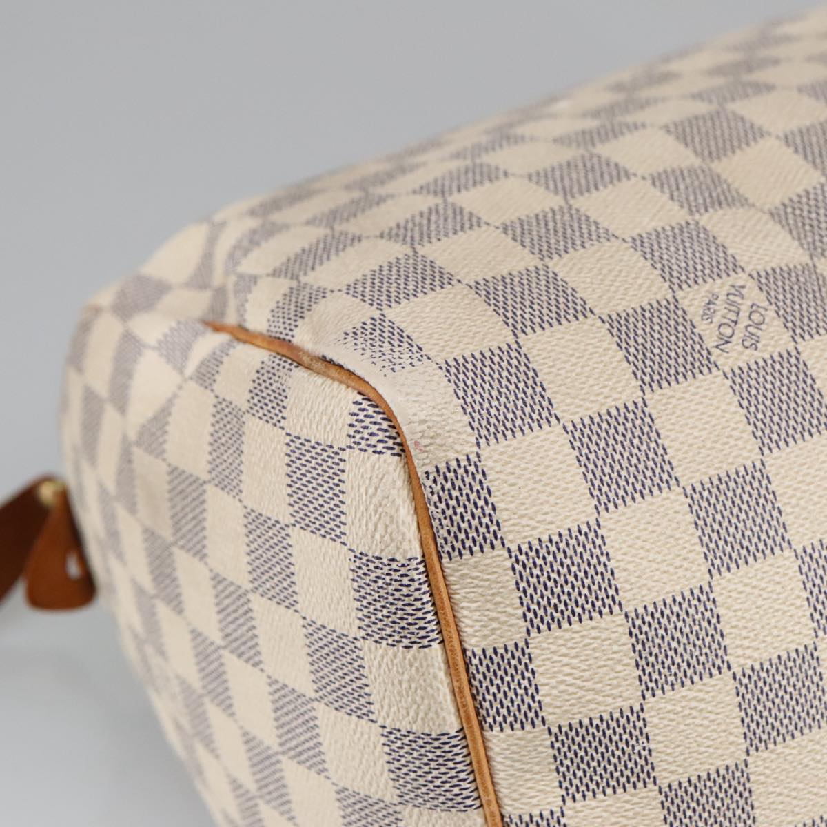 LOUIS VUITTON Damier Azur Speedy 30 Hand Bag N41533 LV Auth 100495