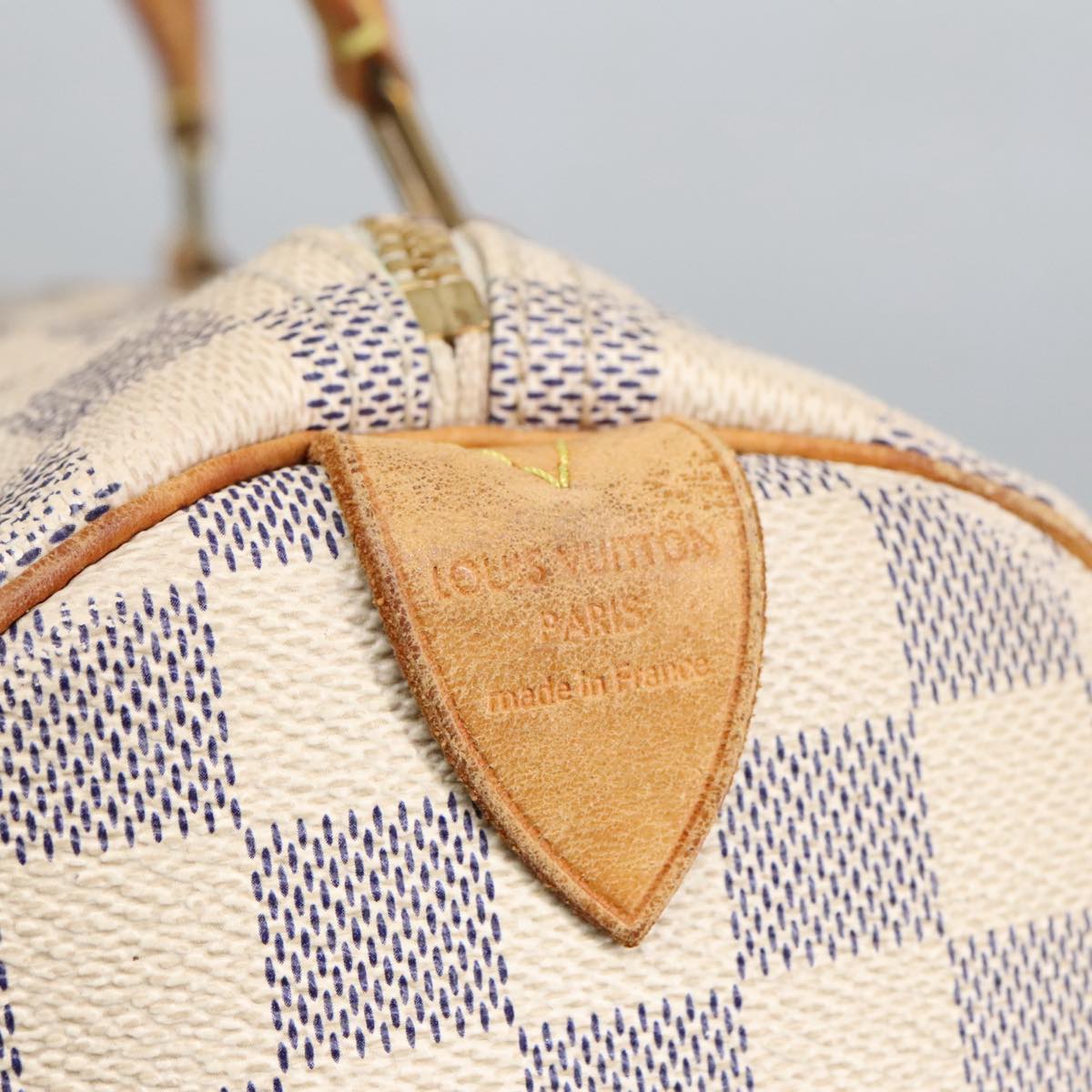 LOUIS VUITTON Damier Azur Speedy 30 Hand Bag N41533 LV Auth 100495