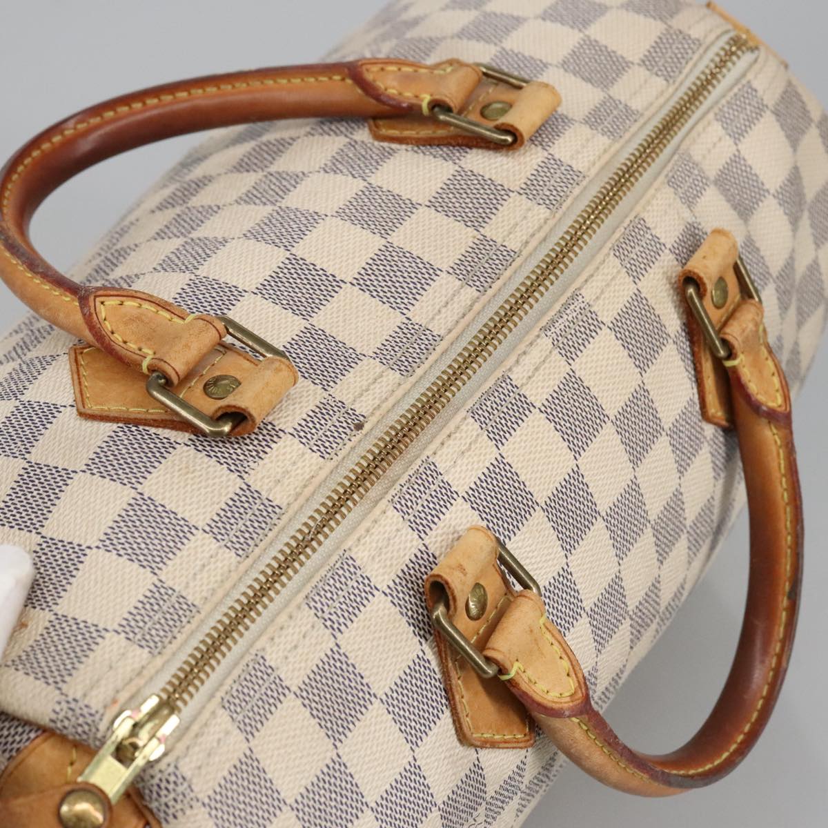 LOUIS VUITTON Damier Azur Speedy 30 Hand Bag N41533 LV Auth 100495