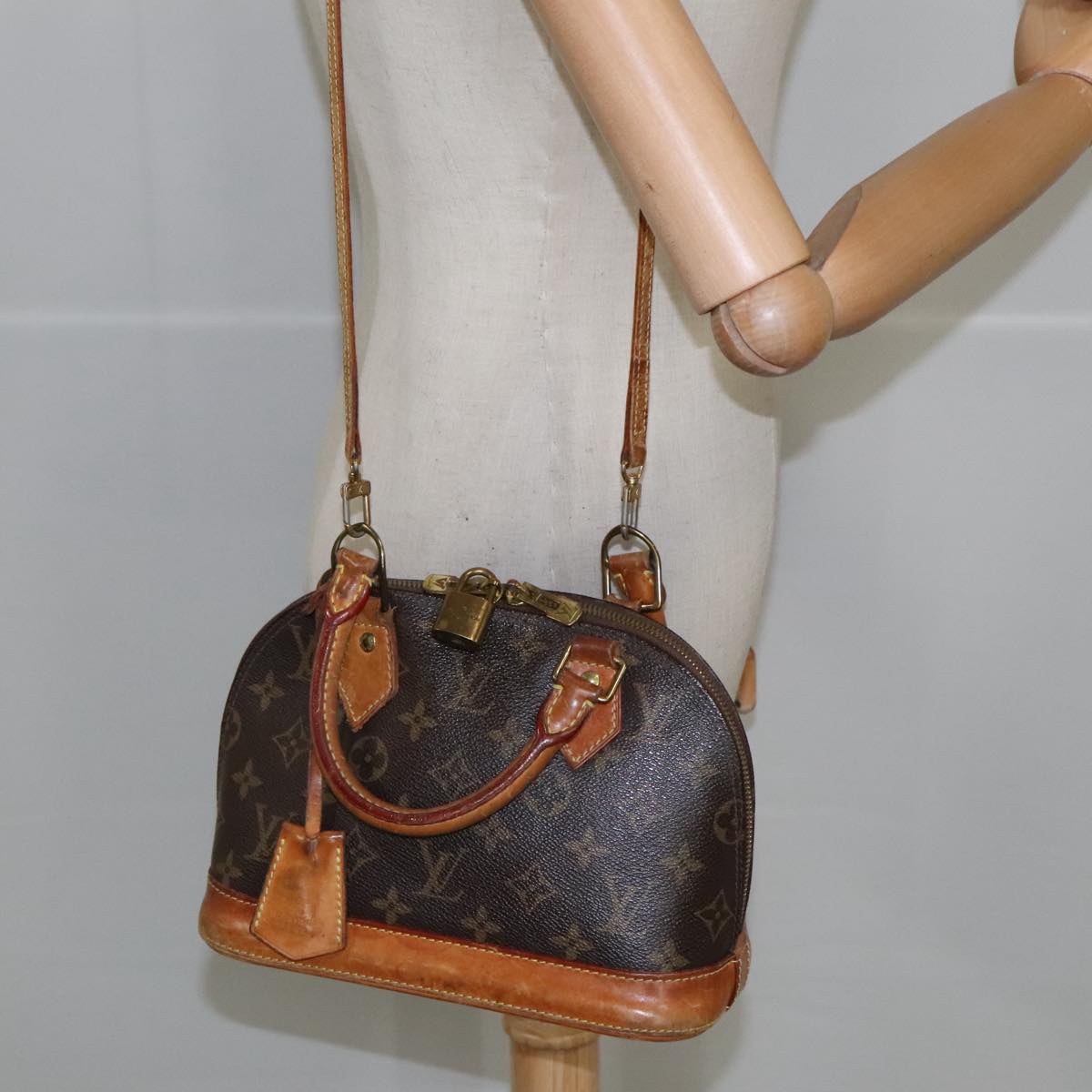 LOUIS VUITTON Monogram Alma BB Hand Bag 2way M53152 LV Auth 100500