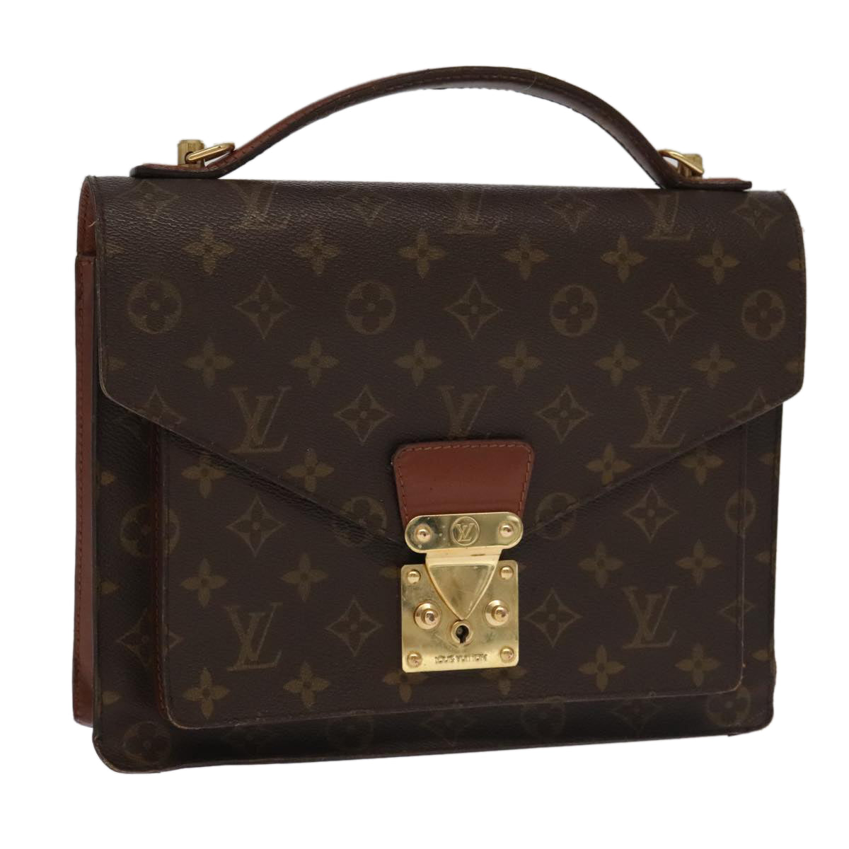 LOUIS VUITTON Monogram Monceau 28 Hand Bag 2way M51185 LV Auth 100505