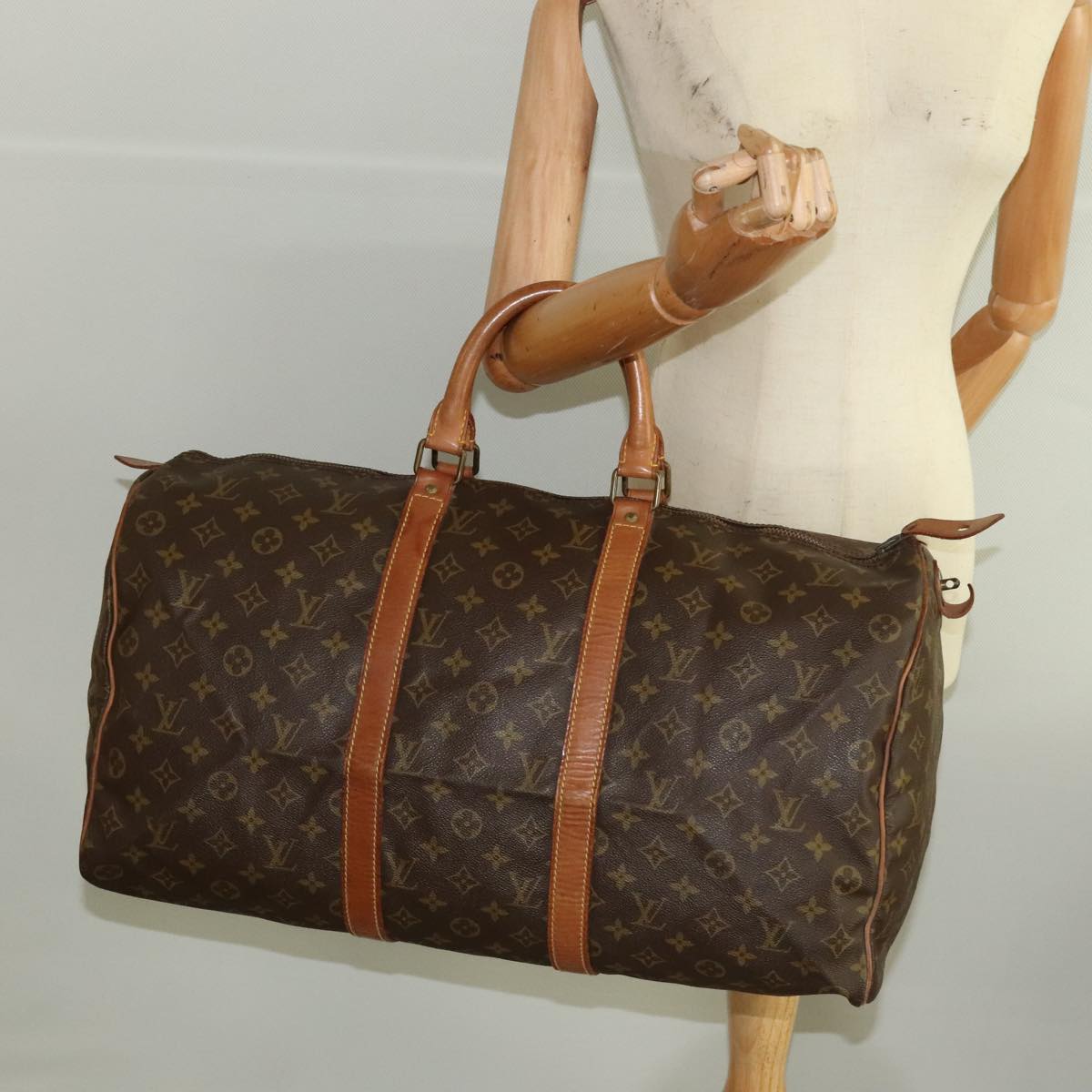 LOUIS VUITTON Monogram Keepall 50 Boston Bag M41426 LV Auth 100519