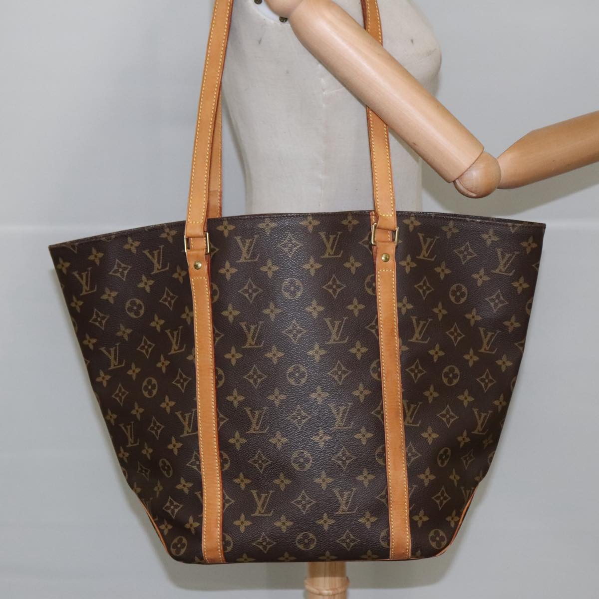 LOUIS VUITTON Monogram Sac Shopping Tote Bag M51108 LV Auth 100533