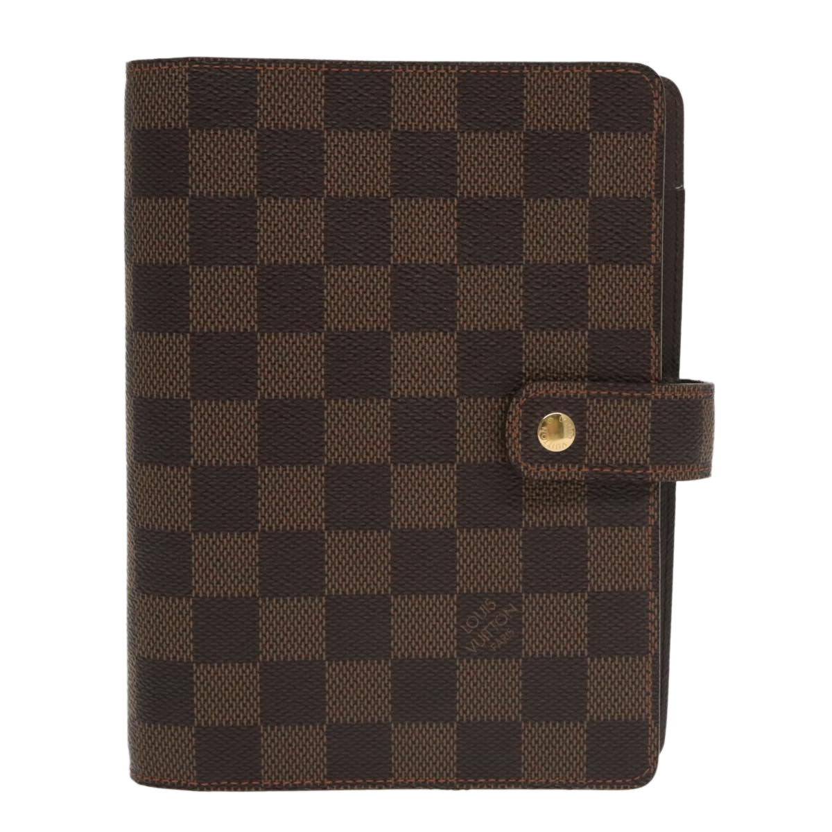 LOUIS VUITTON Damier Ebene Agenda MM Day Planner Cover R20240 LV Auth 100569