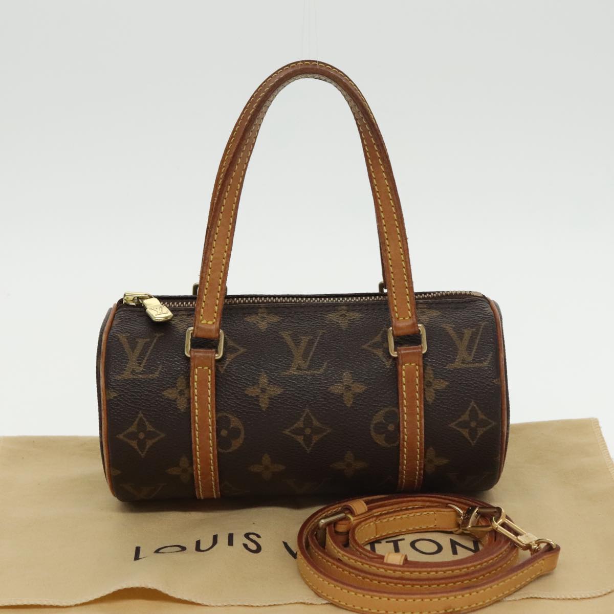 LOUIS VUITTON Monogram Papillon 19 Hand Bag M51389 LV Auth 100580