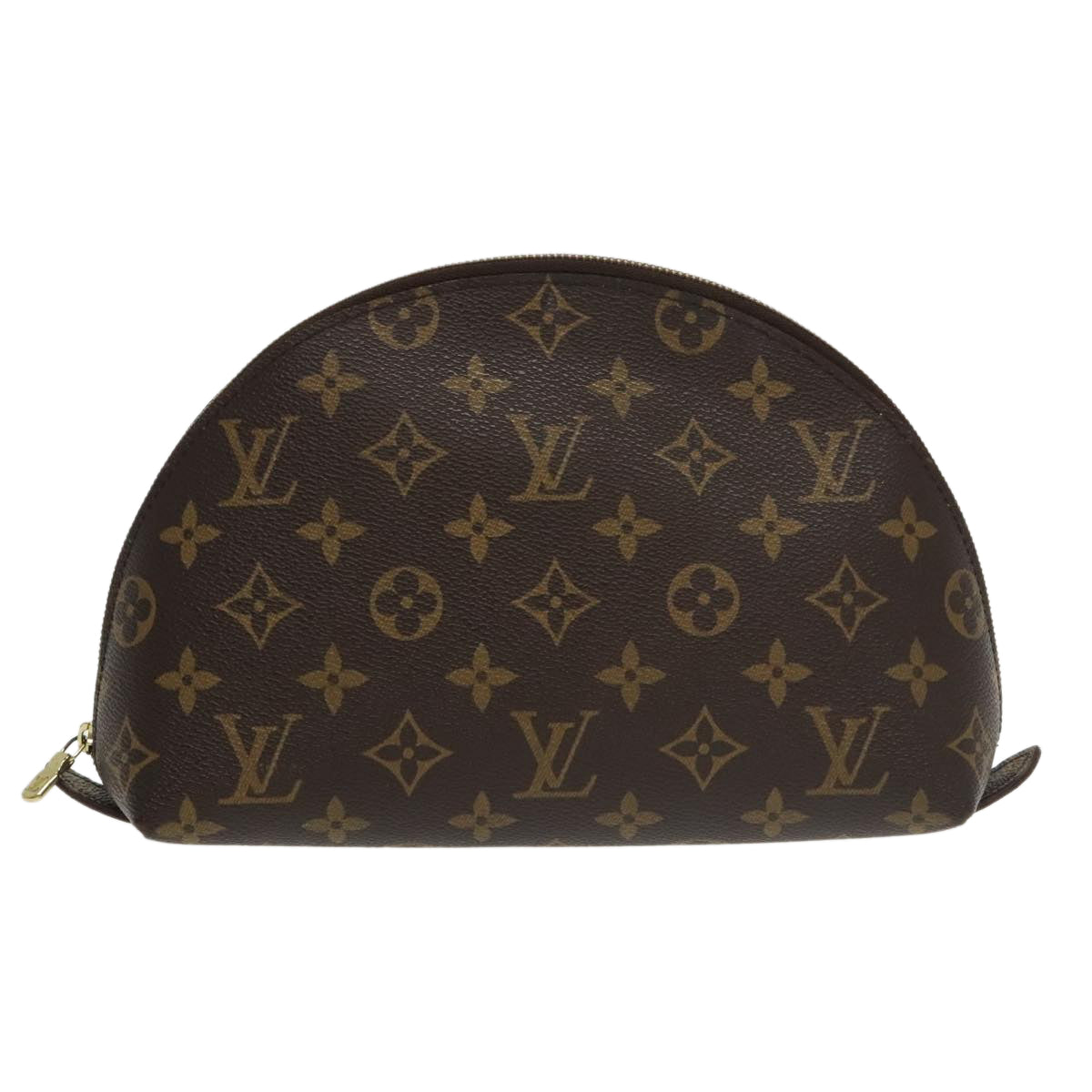 LOUIS VUITTON Monogram Trousse Demi Ronde Cosmetic Pouch M47520 LV Auth 100585