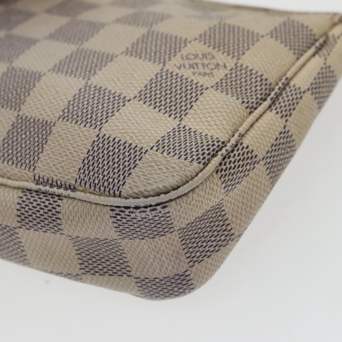 LOUIS VUITTON Damier Azur Pochette Accessoires Pouch N51986 LV Auth 100587