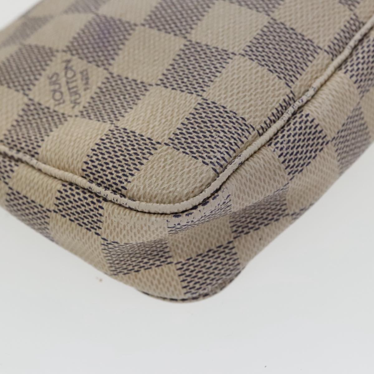 LOUIS VUITTON Damier Azur Pochette Accessoires Pouch N51986 LV Auth 100587