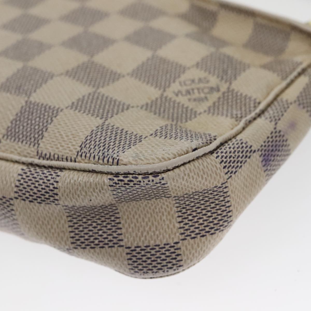 LOUIS VUITTON Damier Azur Pochette Accessoires Pouch N51986 LV Auth 100587