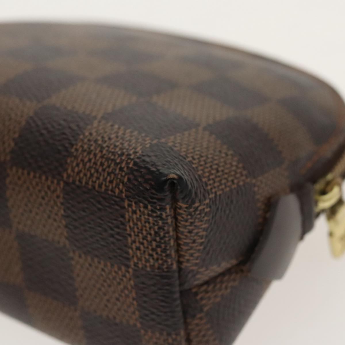 LOUIS VUITTON Damier Ebene Pochette Cosmetic PM Pouch N47516 LV Auth 100592