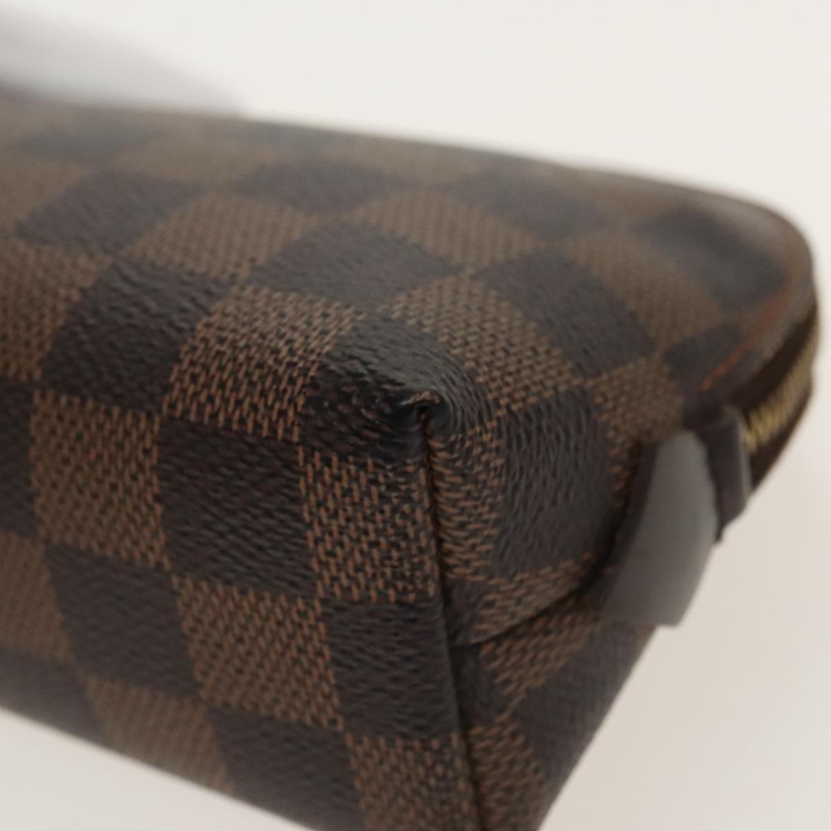 LOUIS VUITTON Damier Ebene Pochette Cosmetic PM Pouch N47516 LV Auth 100592