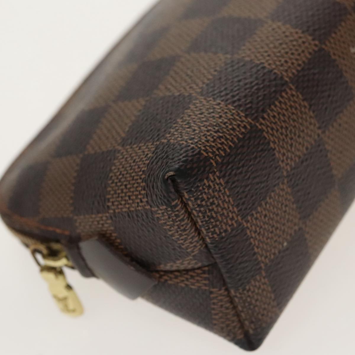 LOUIS VUITTON Damier Ebene Pochette Cosmetic PM Pouch N47516 LV Auth 100592