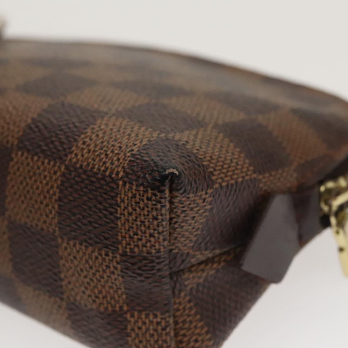 LOUIS VUITTON Damier Ebene Pochette Cosmetic PM Pouch N47516 LV Auth 100594