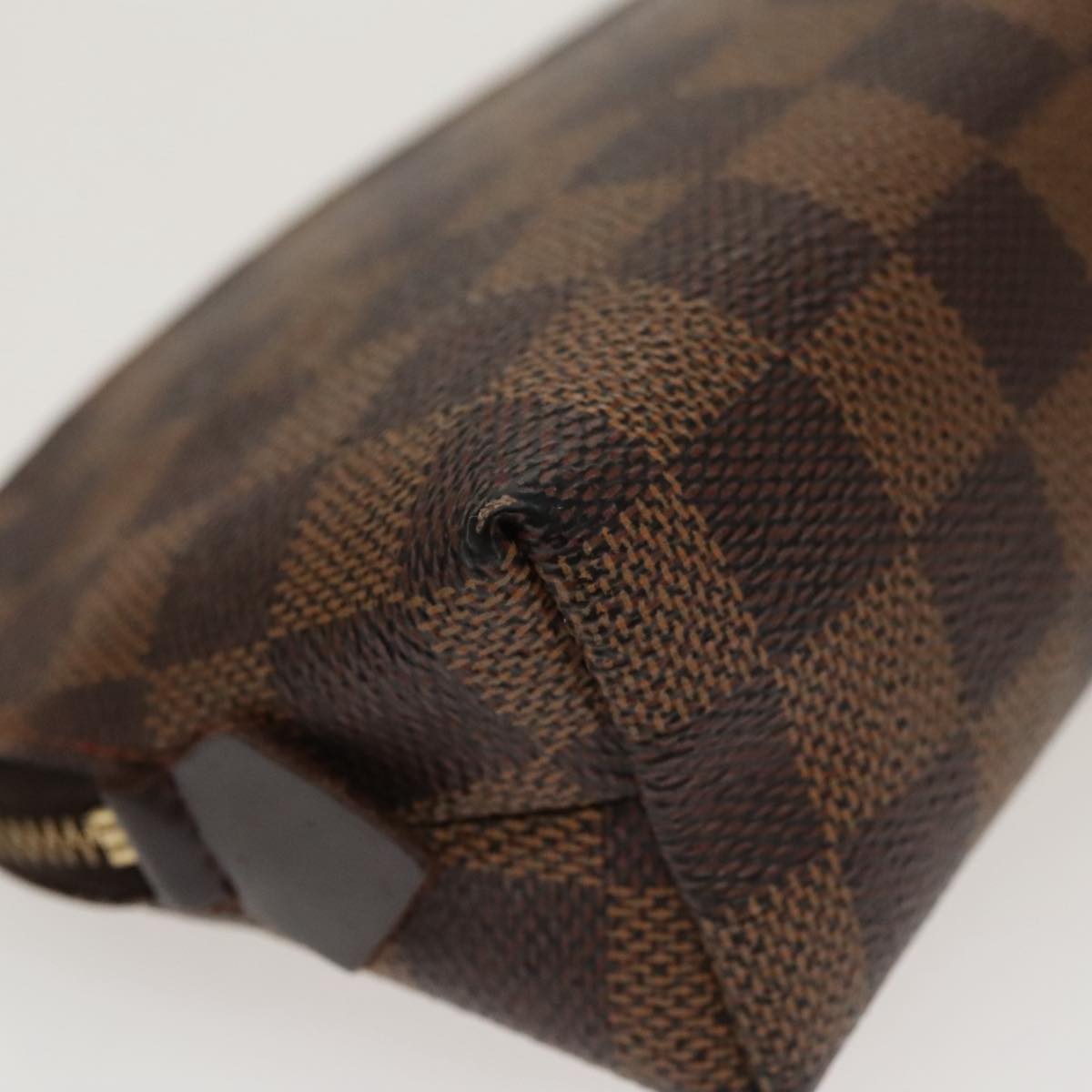 LOUIS VUITTON Damier Ebene Pochette Cosmetic PM Pouch N47516 LV Auth 100594