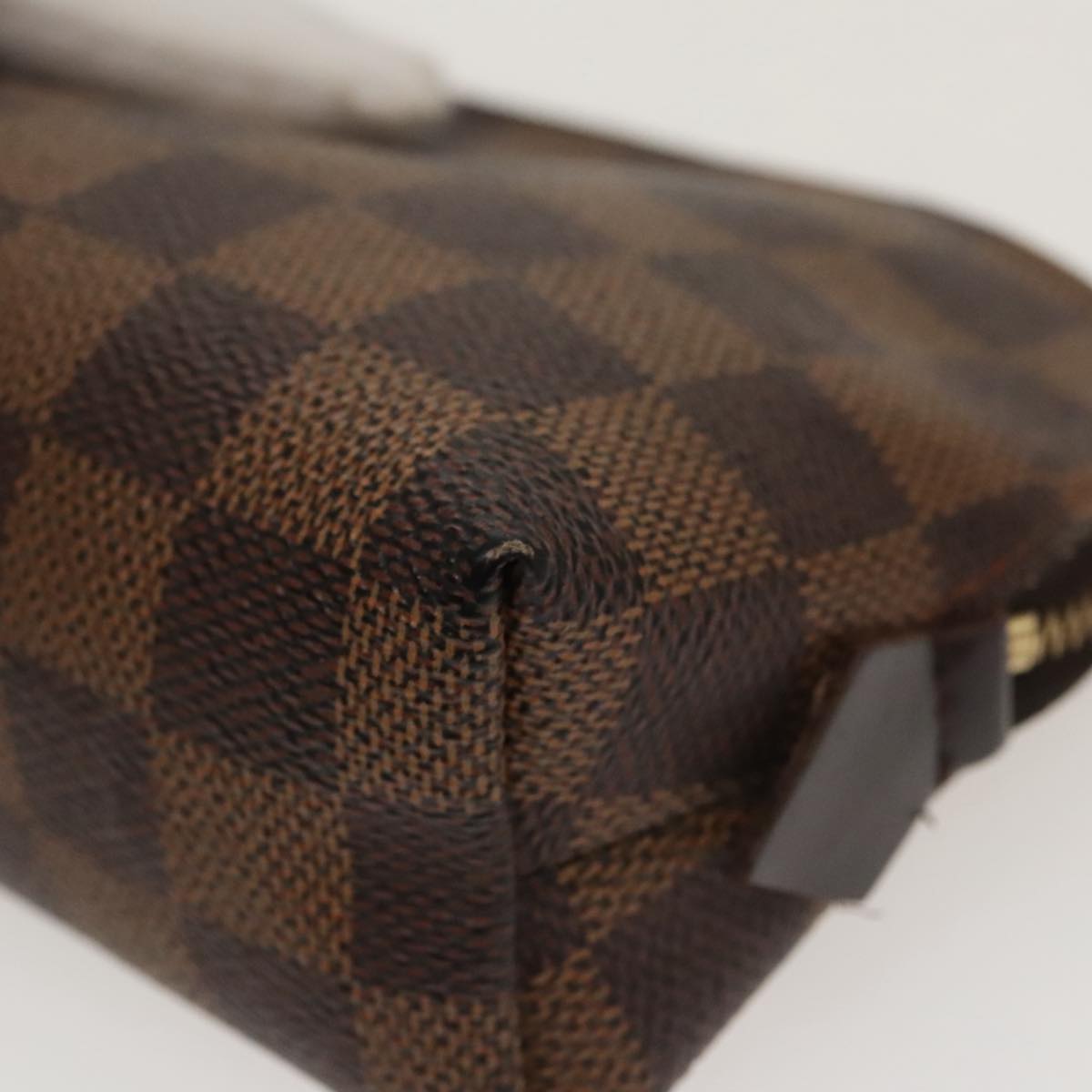 LOUIS VUITTON Damier Ebene Pochette Cosmetic PM Pouch N47516 LV Auth 100594