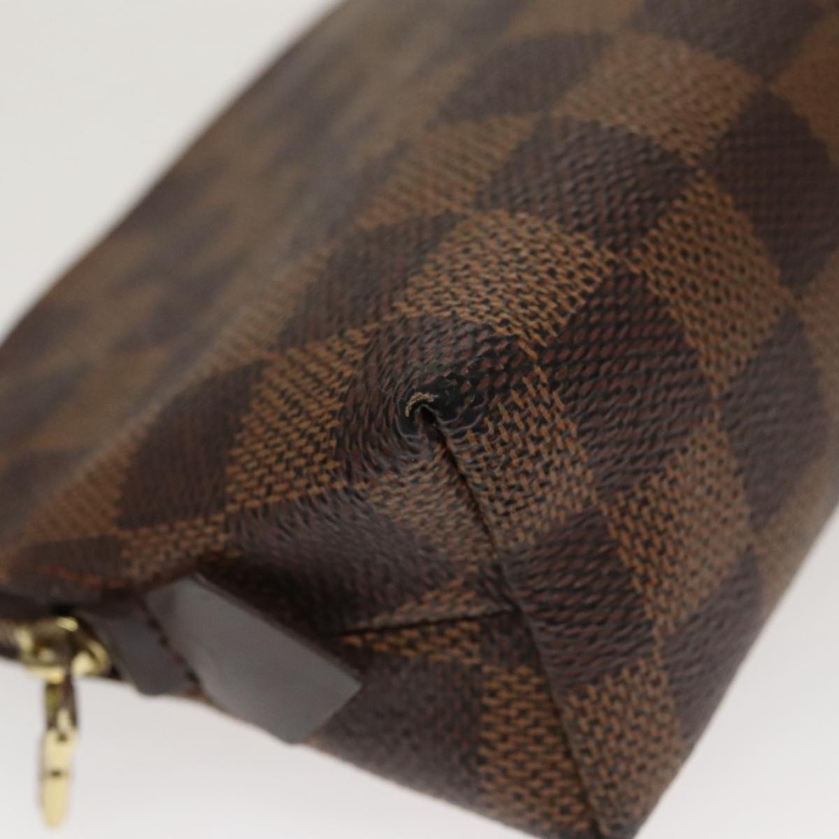 LOUIS VUITTON Damier Ebene Pochette Cosmetic PM Pouch N47516 LV Auth 100594