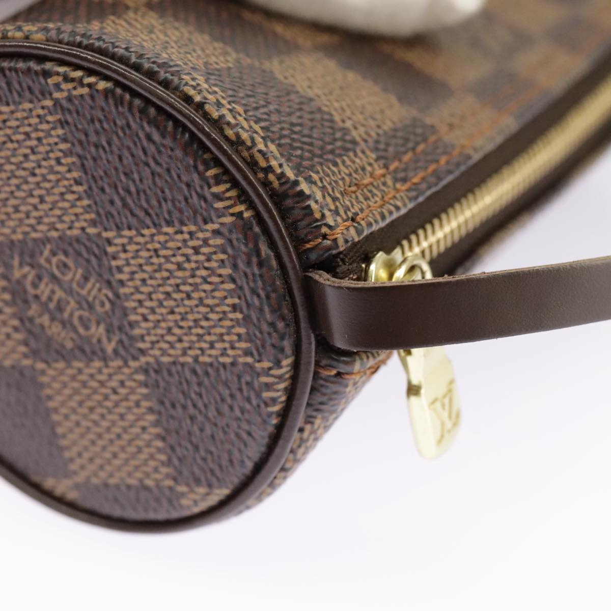 LOUIS VUITTON Damier Ebene Papillon Pouch LV Auth 100600